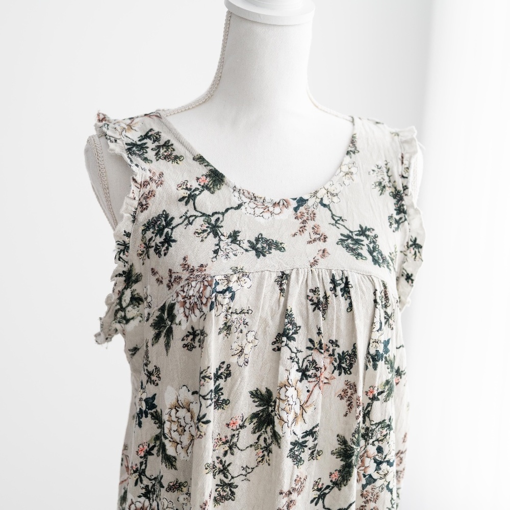 NWT Lucky Brand grey floral jacquard baby doll style dress